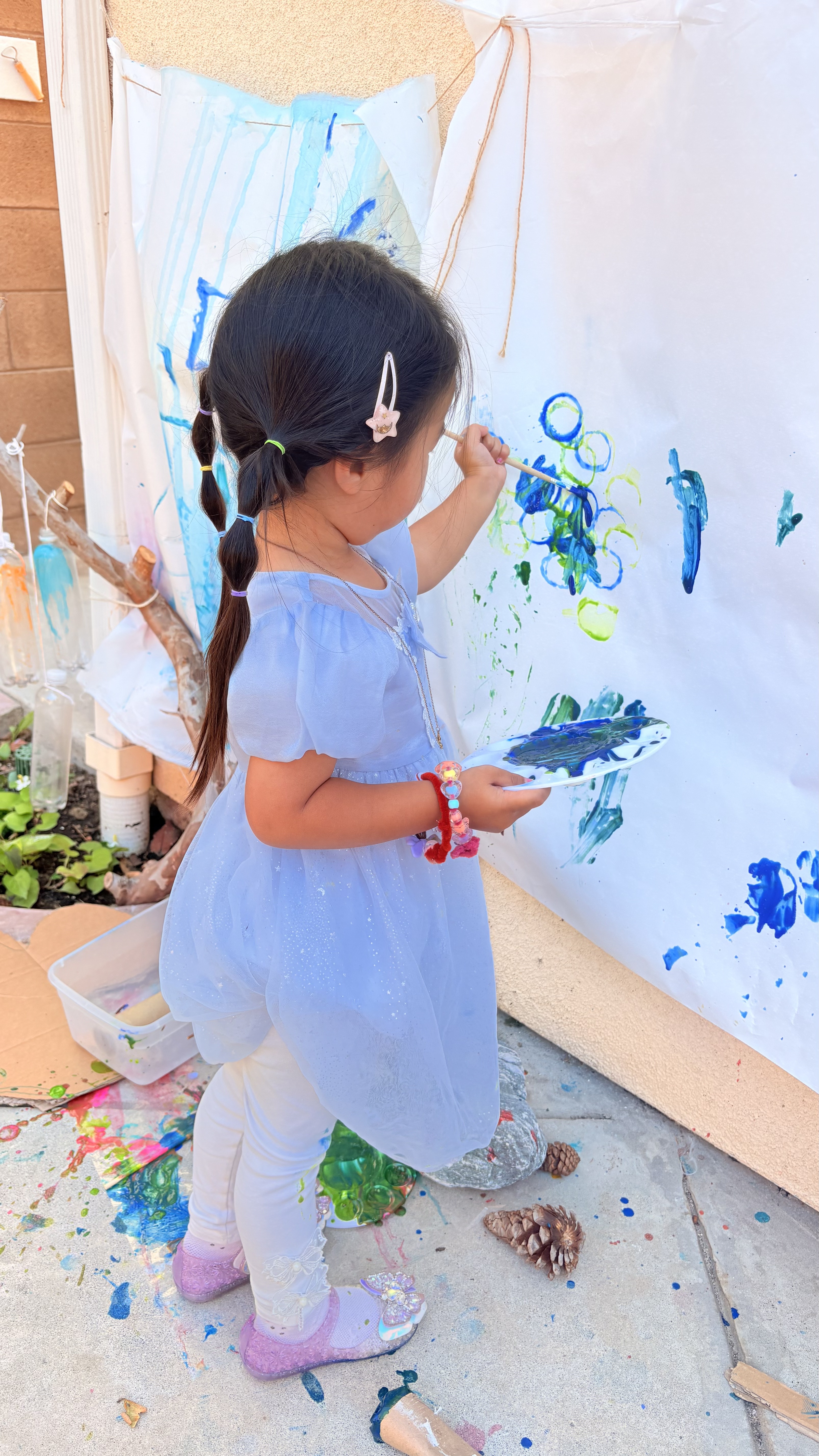 Children learning through outdoor exploration