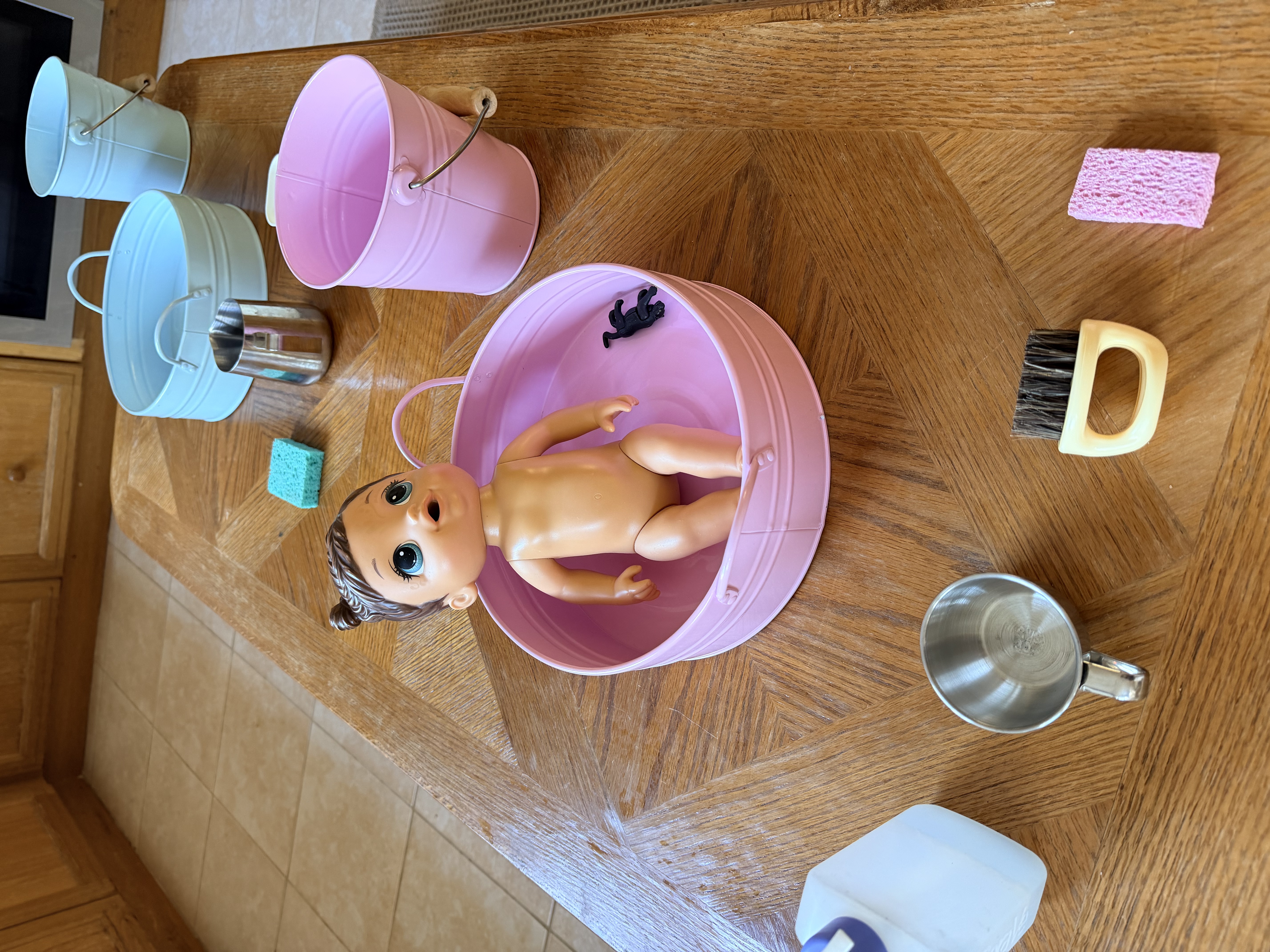 Child working with parent support in a prepared environment