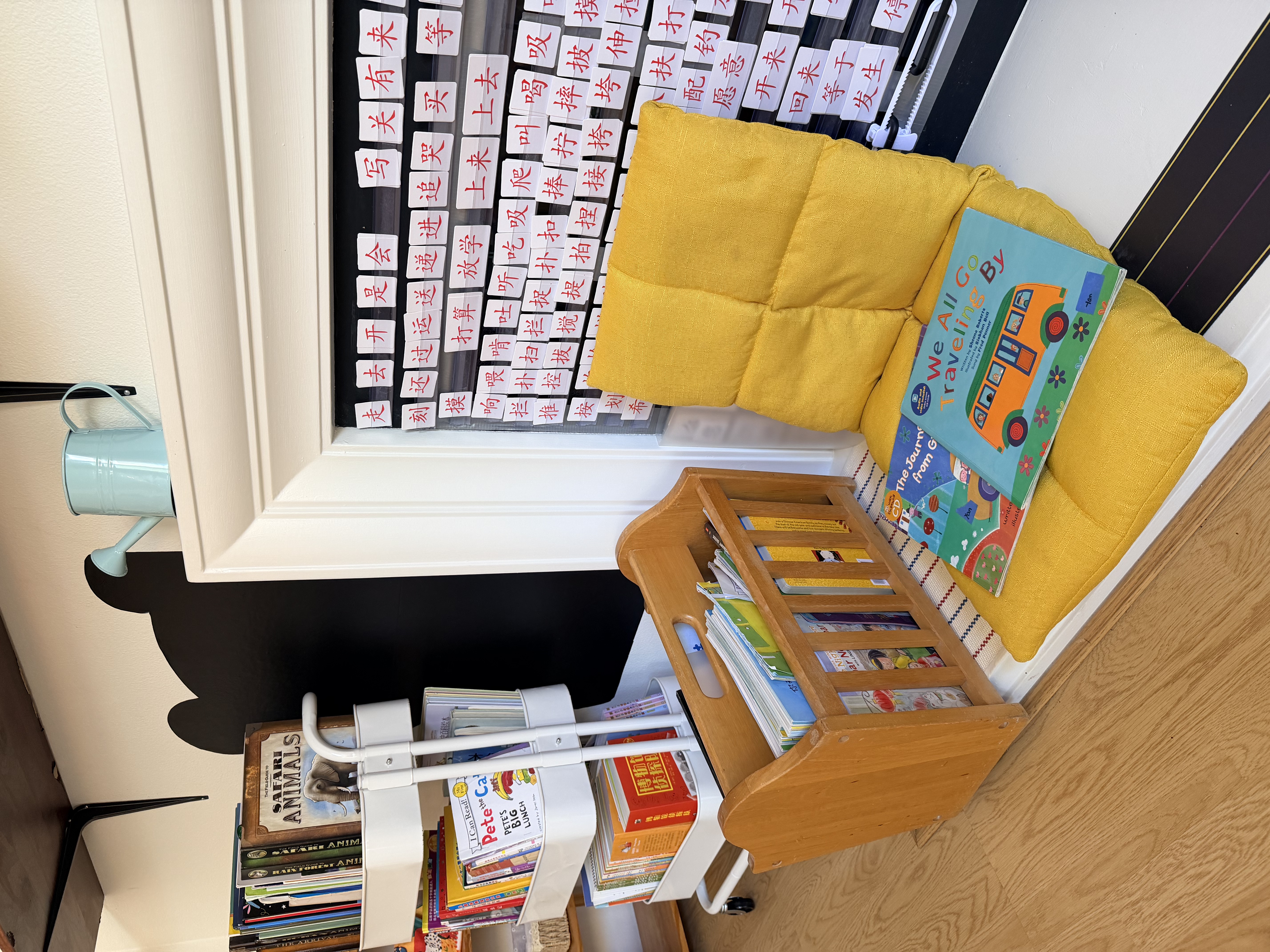 Small group Montessori lesson in a primary classroom